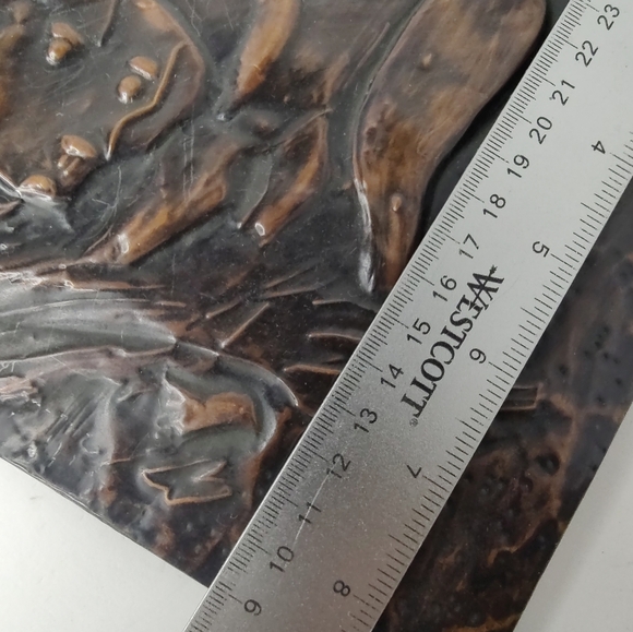 Hunting Dog Pointer Embossed Hammered Metal Art Patina - Picture 6 of 9